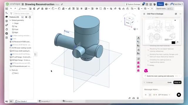 I09: Technical drawing to Onshape CAD