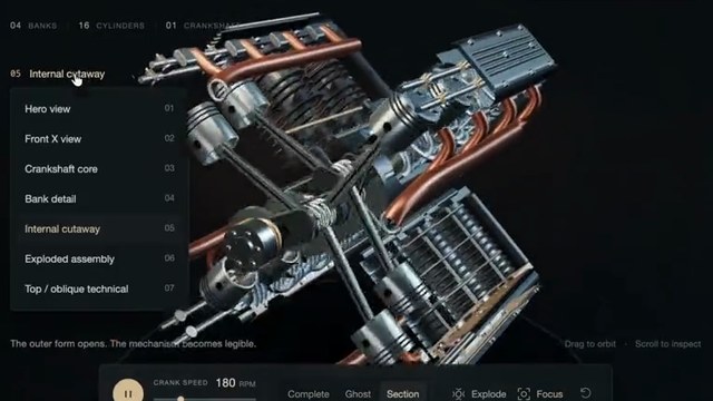 M106: Conceptual X-16 engine in Three.js
