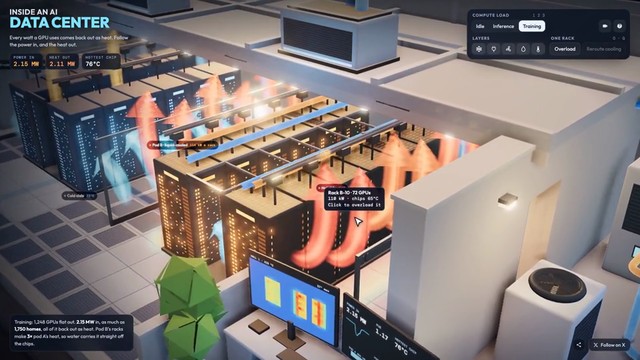 M117: Inside an AI data center, with a thermal map