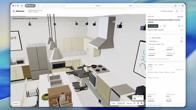 M48: Stanford kitchen video to a MuJoCo scene